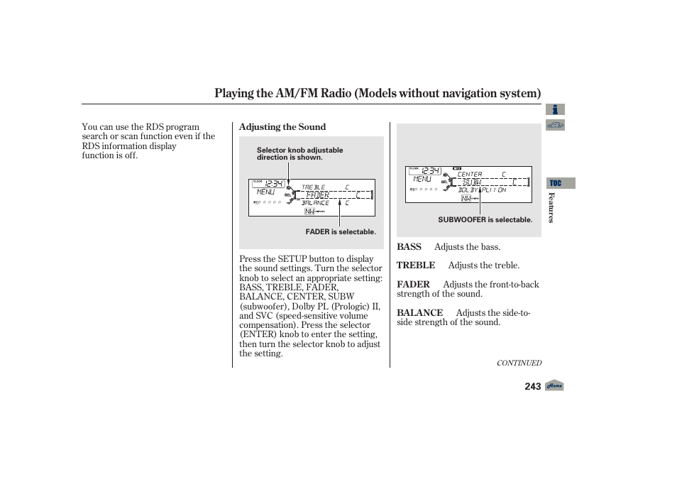 Acura 2012 TL User Manual | Page 247 / 650