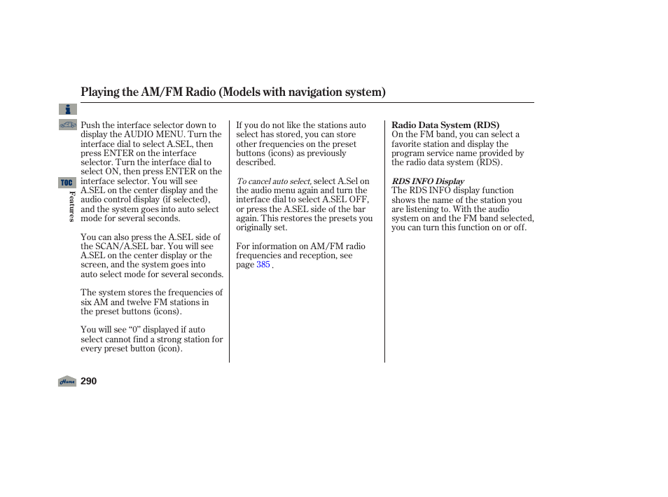 Acura 2012 TL User Manual | Page 294 / 650