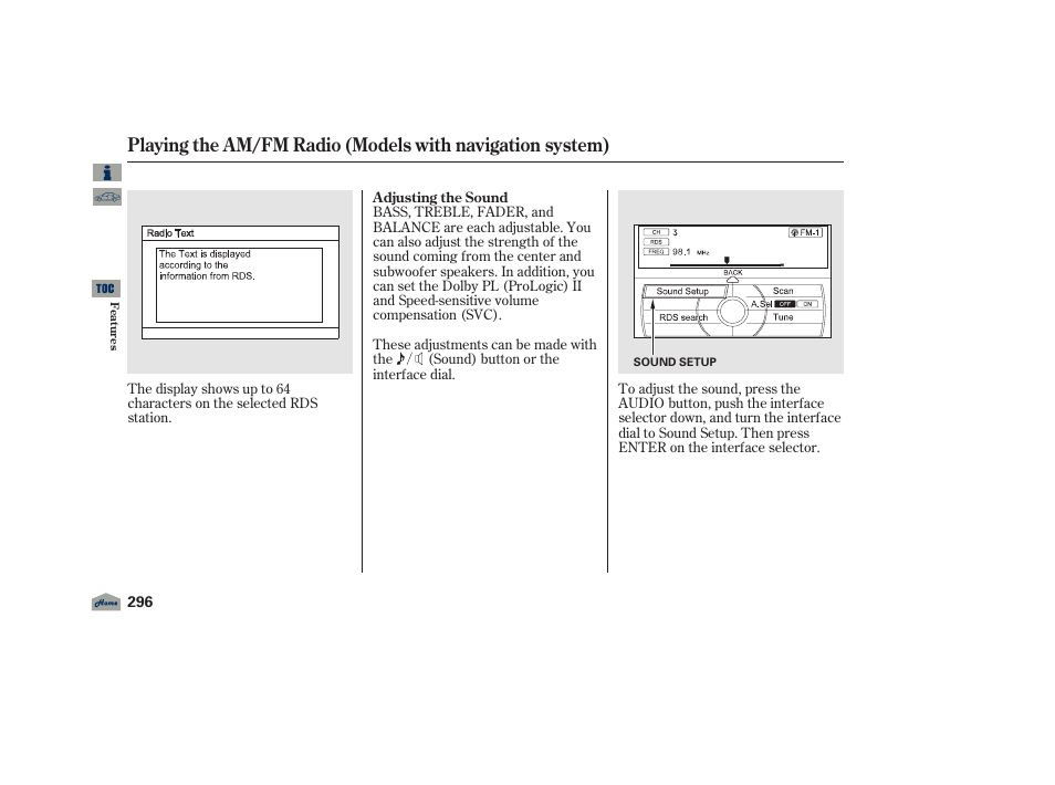 Acura 2012 TL User Manual | Page 300 / 650