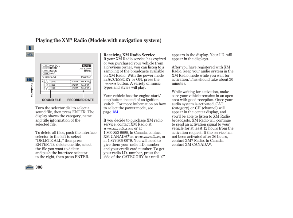 Acura 2012 TL User Manual | Page 310 / 650