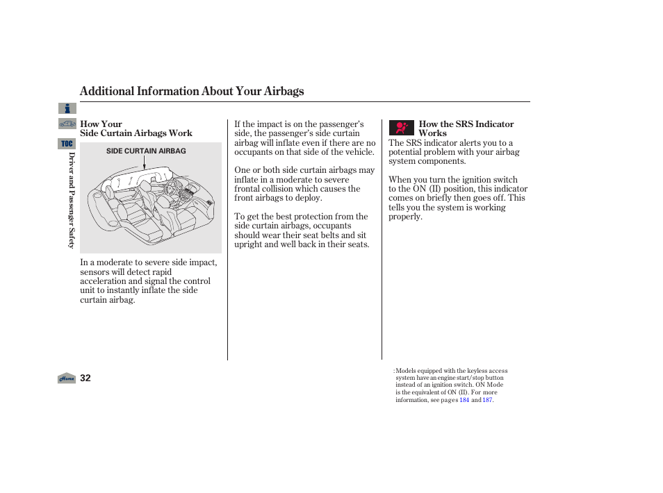 Additional information about your airbags, 2012 tl | Acura 2012 TL User Manual | Page 36 / 650