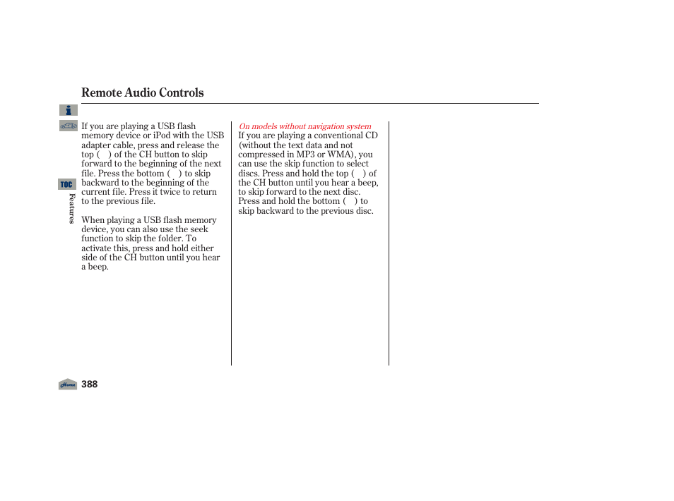 Remote audio controls | Acura 2012 TL User Manual | Page 392 / 650