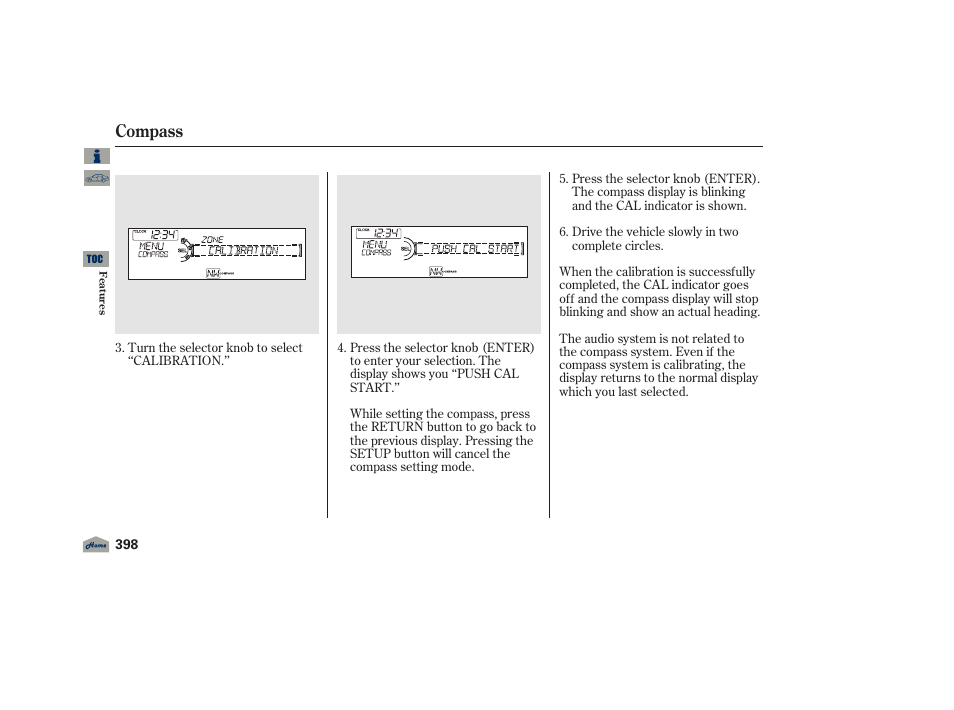 Compass | Acura 2012 TL User Manual | Page 402 / 650