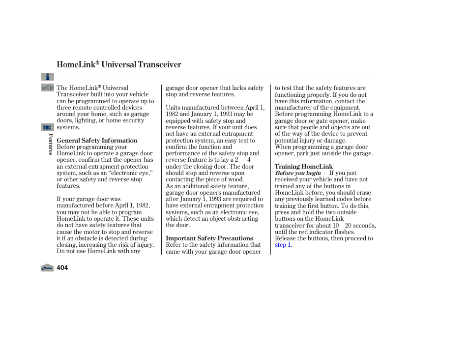 Homelink universal transceiver | Acura 2012 TL User Manual | Page 408 / 650