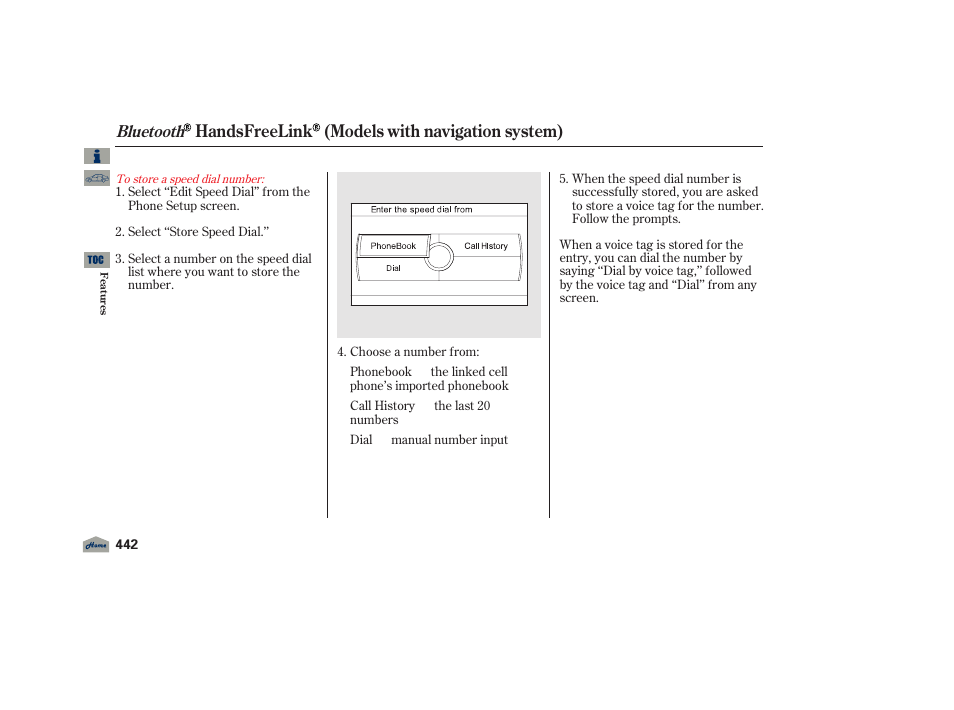 Handsfreelink (models with navigation system), Bluetooth | Acura 2012 TL User Manual | Page 446 / 650