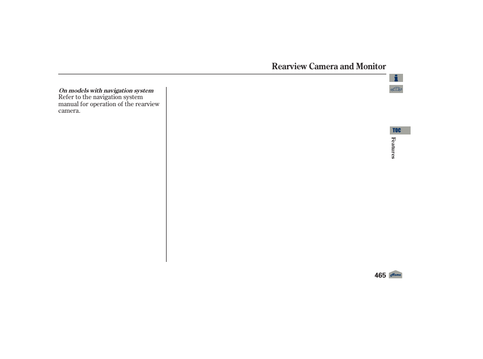Rearview camera and monitor | Acura 2012 TL User Manual | Page 469 / 650