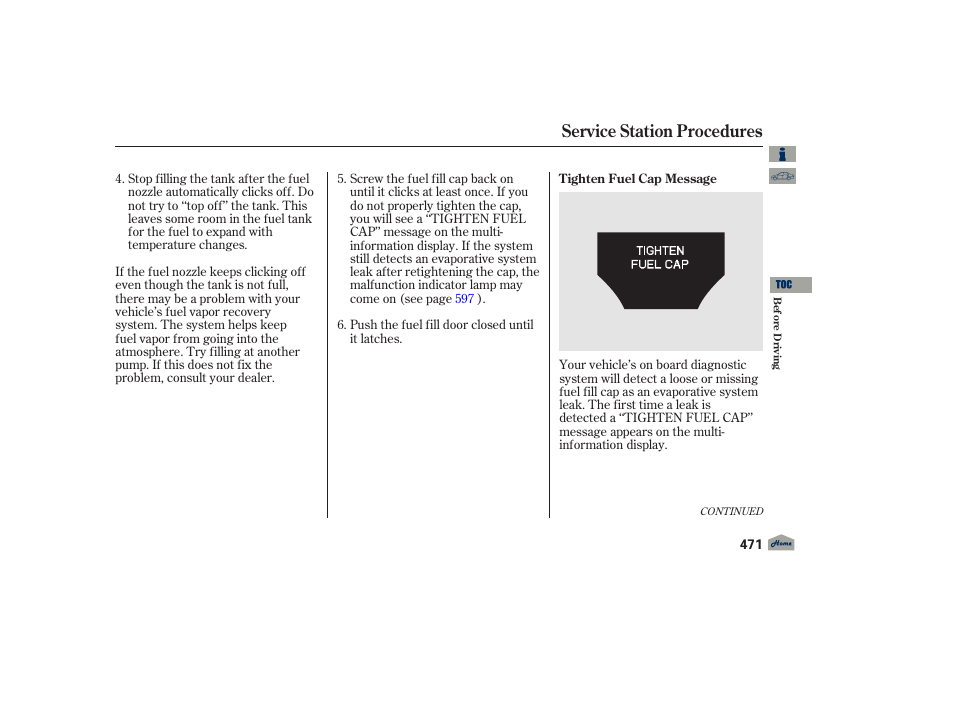 Service station procedures | Acura 2012 TL User Manual | Page 475 / 650