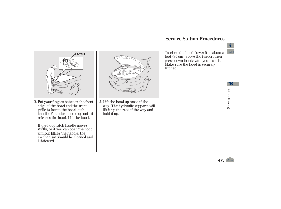 Service station procedures, 2012 tl | Acura 2012 TL User Manual | Page 477 / 650