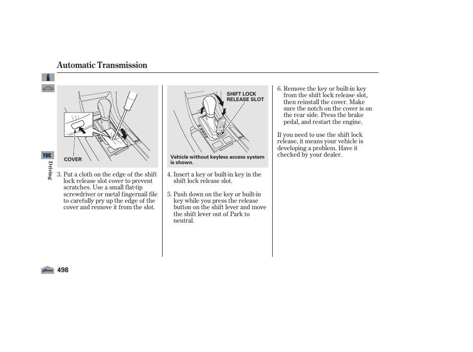 Automatic transmission | Acura 2012 TL User Manual | Page 502 / 650