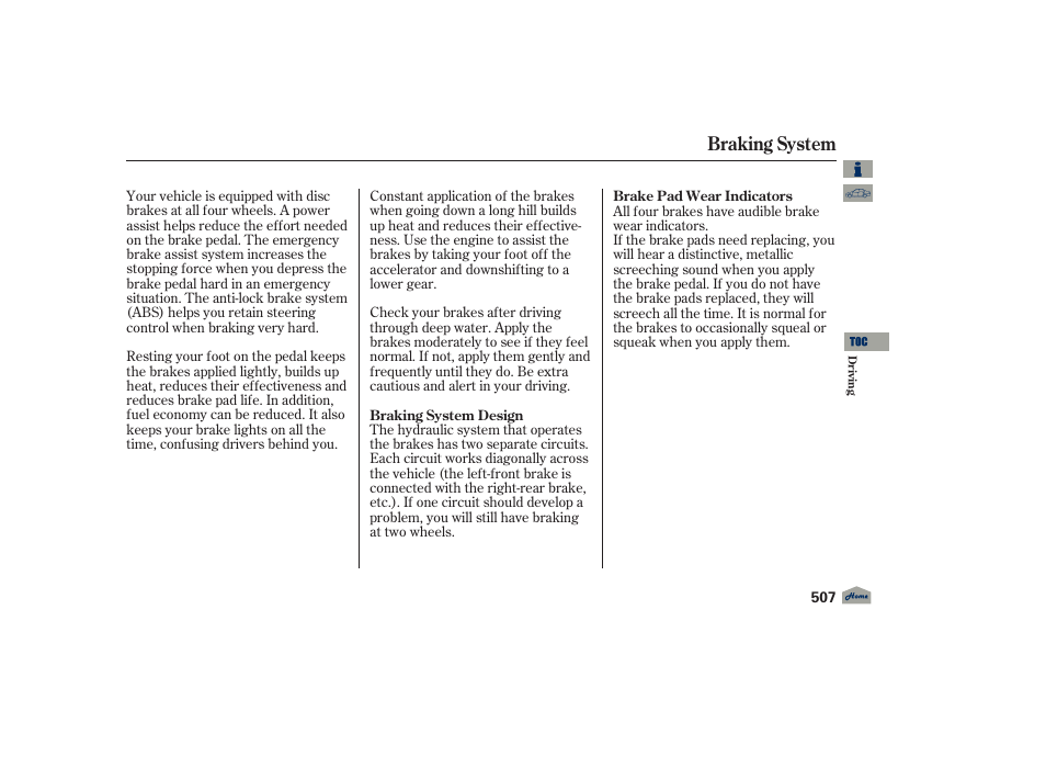 Braking system | Acura 2012 TL User Manual | Page 511 / 650