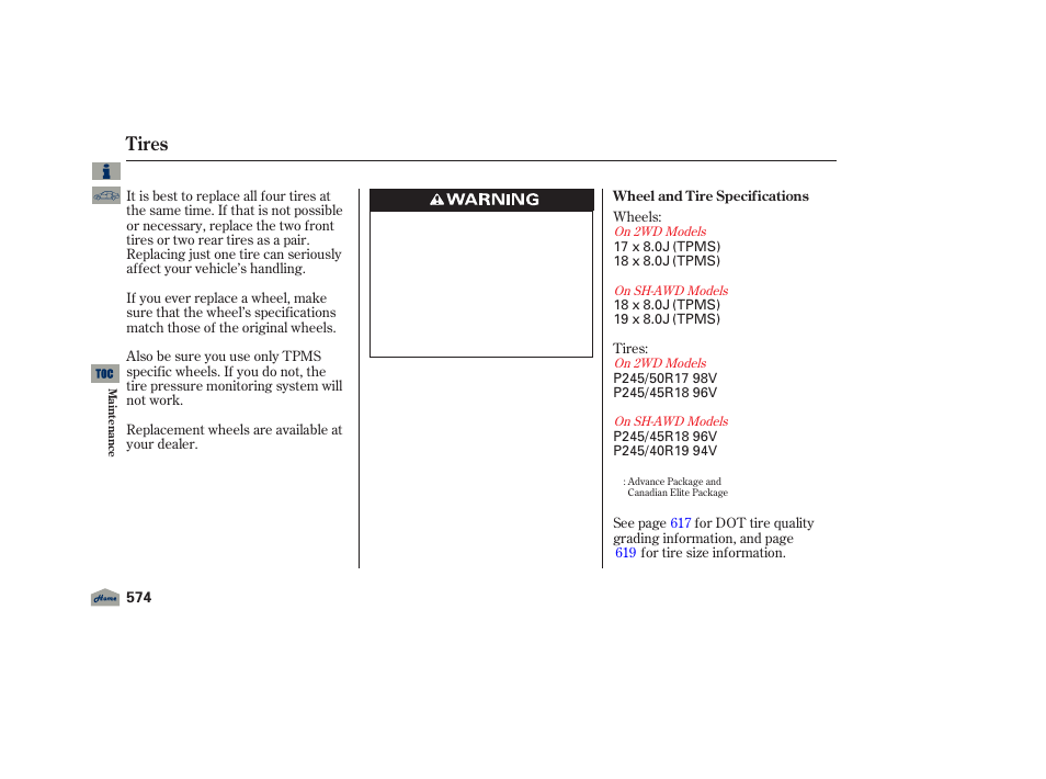 Tires | Acura 2012 TL User Manual | Page 578 / 650