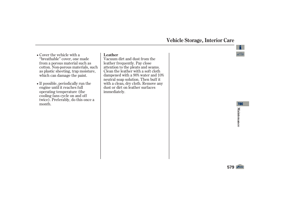Vehicle storage, interior care | Acura 2012 TL User Manual | Page 583 / 650