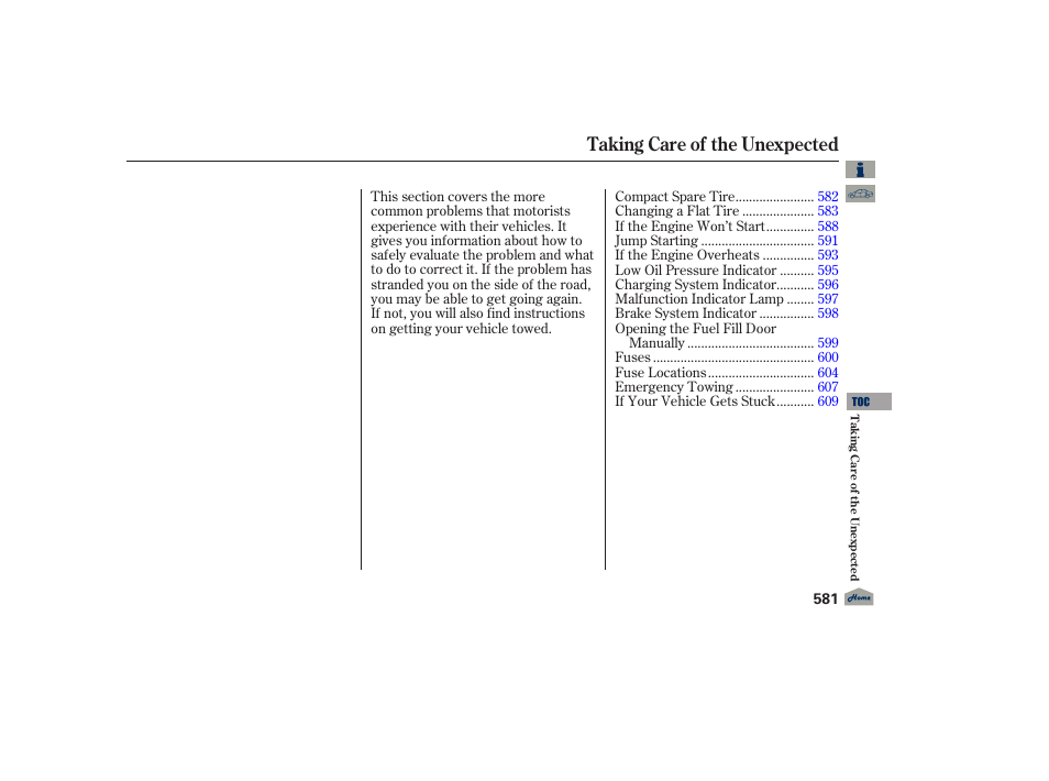 Taking care of the unexpected | Acura 2012 TL User Manual | Page 585 / 650