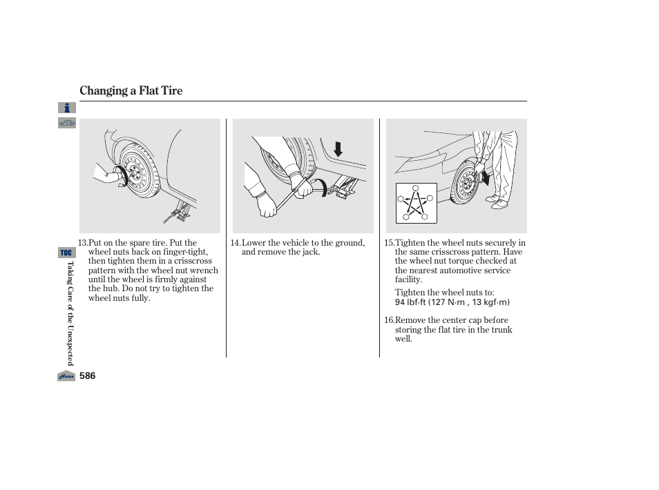 Changing a flat tire, 2012 tl | Acura 2012 TL User Manual | Page 590 / 650