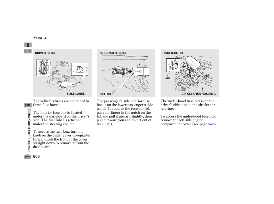 Fuses, 2012 tl | Acura 2012 TL User Manual | Page 604 / 650