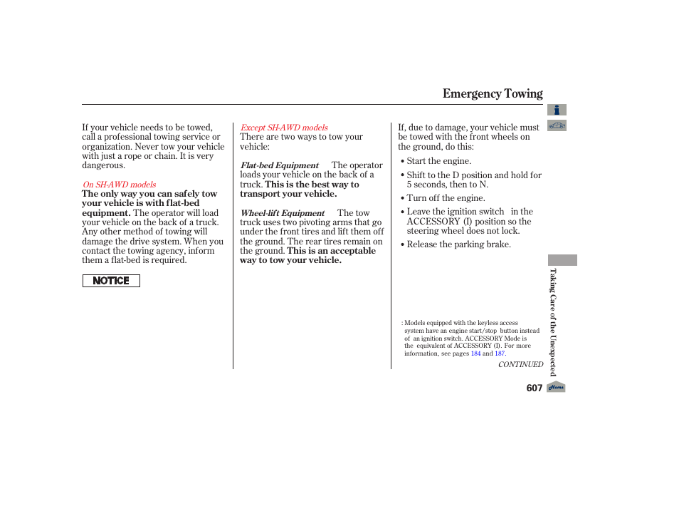Emergency towing, 2012 tl | Acura 2012 TL User Manual | Page 611 / 650