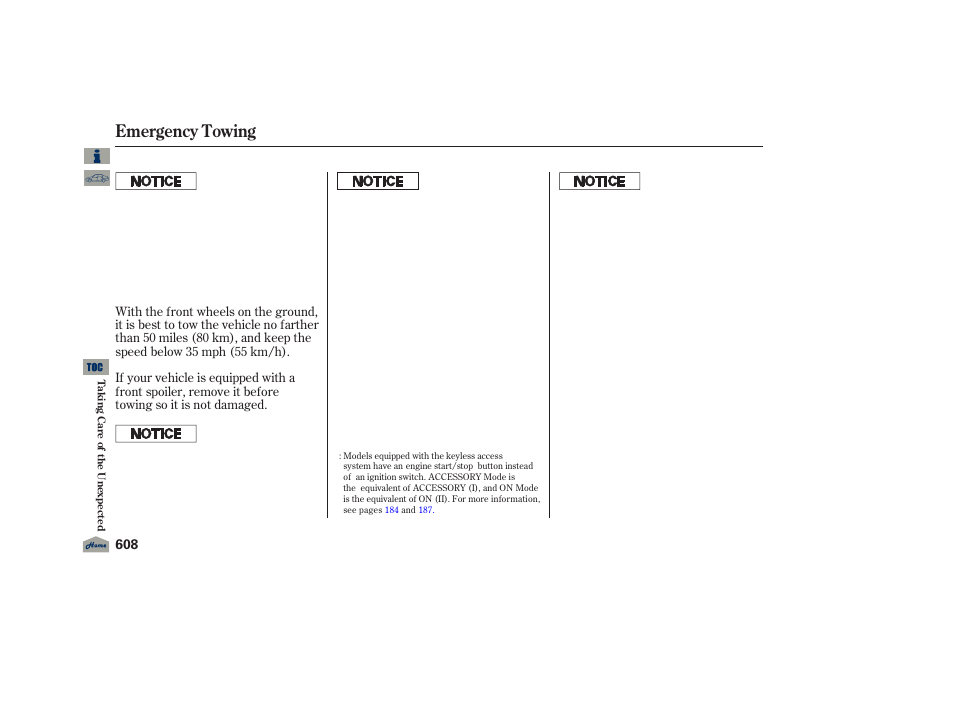 Emergency towing, 2012 tl | Acura 2012 TL User Manual | Page 612 / 650