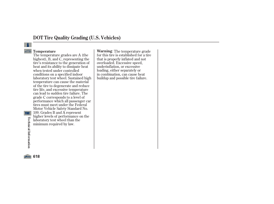 Dot tire quality grading (u.s. vehicles) | Acura 2012 TL User Manual | Page 622 / 650