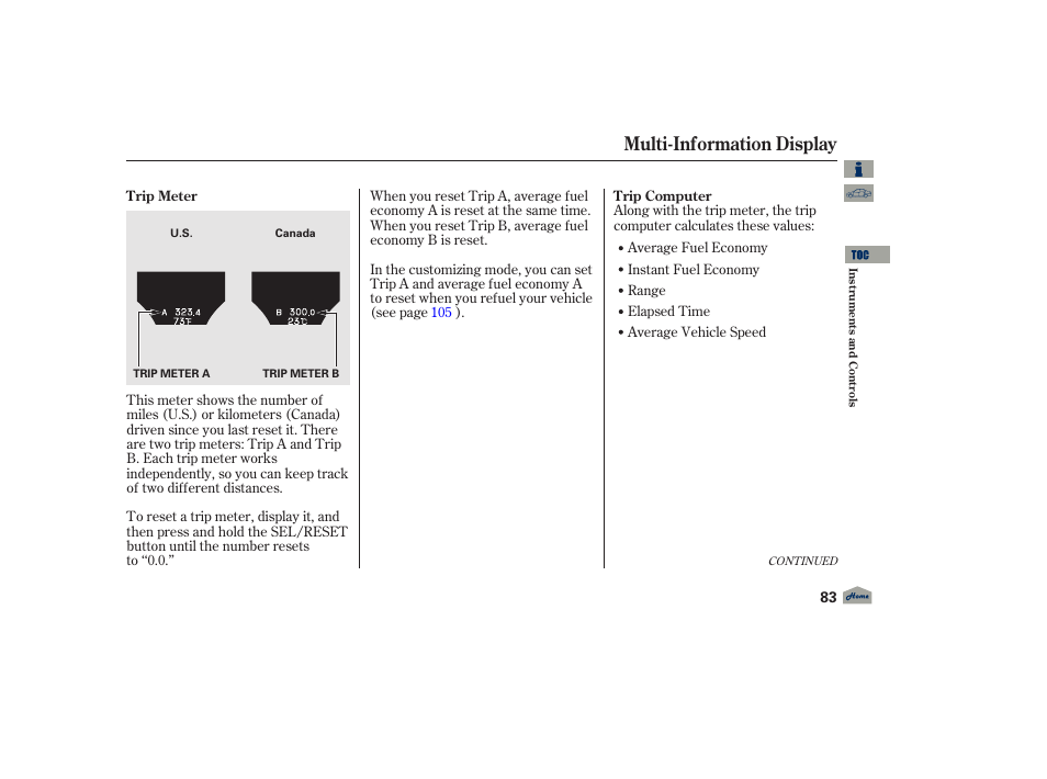 Multi-information display, 2012 tl | Acura 2012 TL User Manual | Page 87 / 650