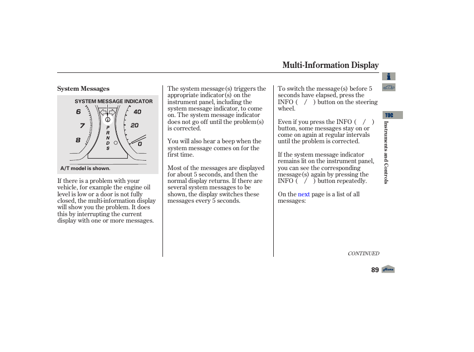 Multi-information display, 2012 tl | Acura 2012 TL User Manual | Page 93 / 650