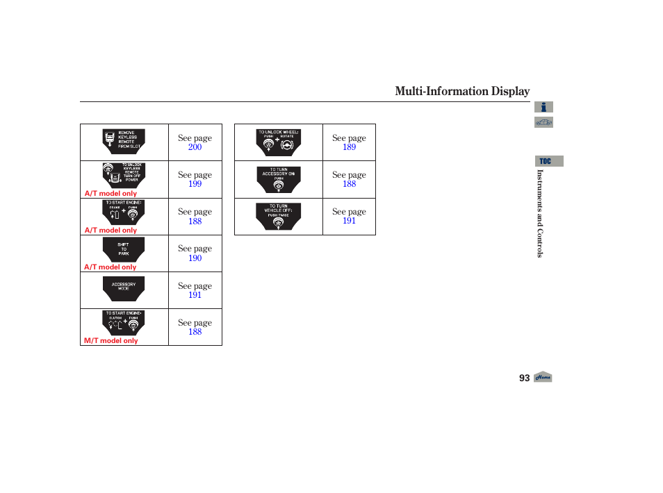 Multi-information display, 2012 tl | Acura 2012 TL User Manual | Page 97 / 650