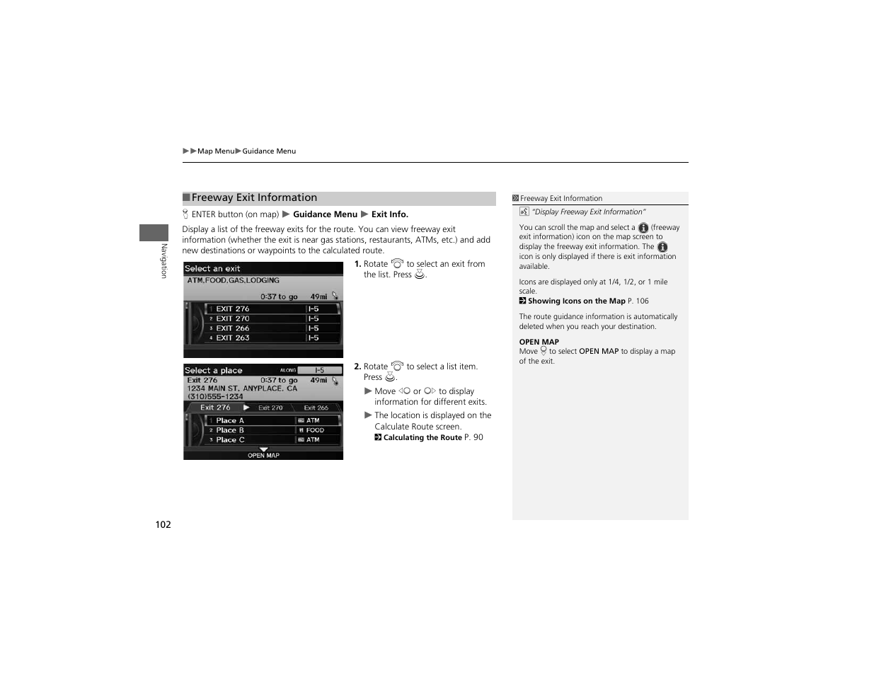 Acura 2012 ZDX Navigation User Manual | Page 104 / 251