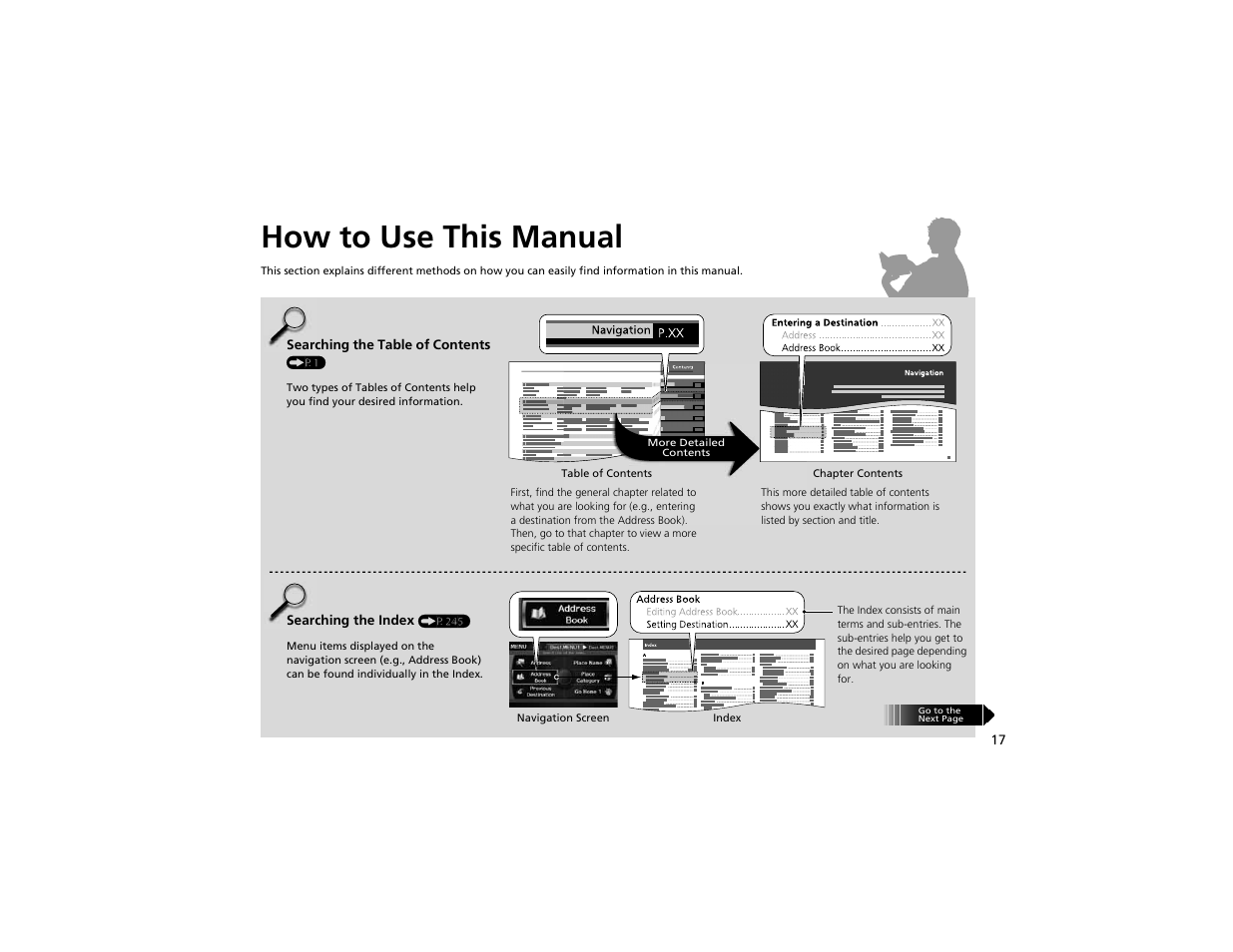 How to use this manual | Acura 2012 ZDX Navigation User Manual | Page 19 / 251