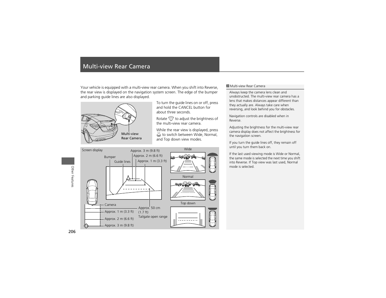 Multi-view rear camera | Acura 2012 ZDX Navigation User Manual | Page 208 / 251