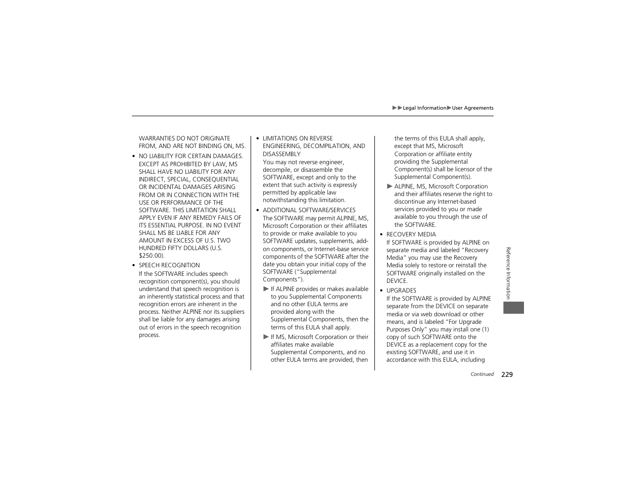 Acura 2012 ZDX Navigation User Manual | Page 231 / 251