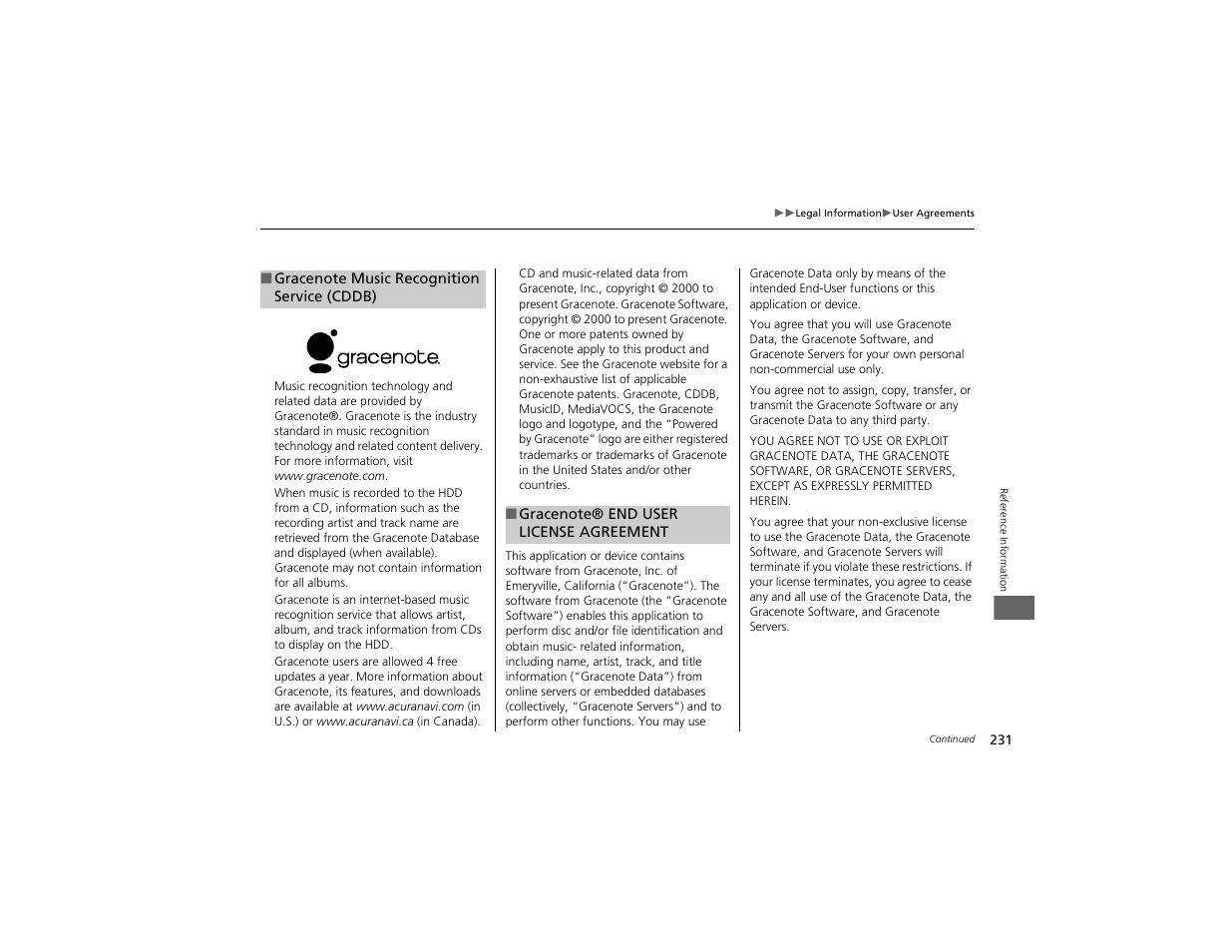 Acura 2012 ZDX Navigation User Manual | Page 233 / 251