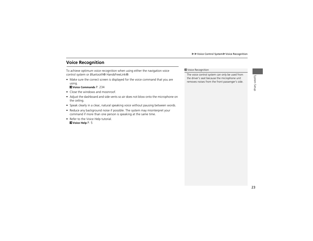 Voice recognition | Acura 2012 ZDX Navigation User Manual | Page 25 / 251