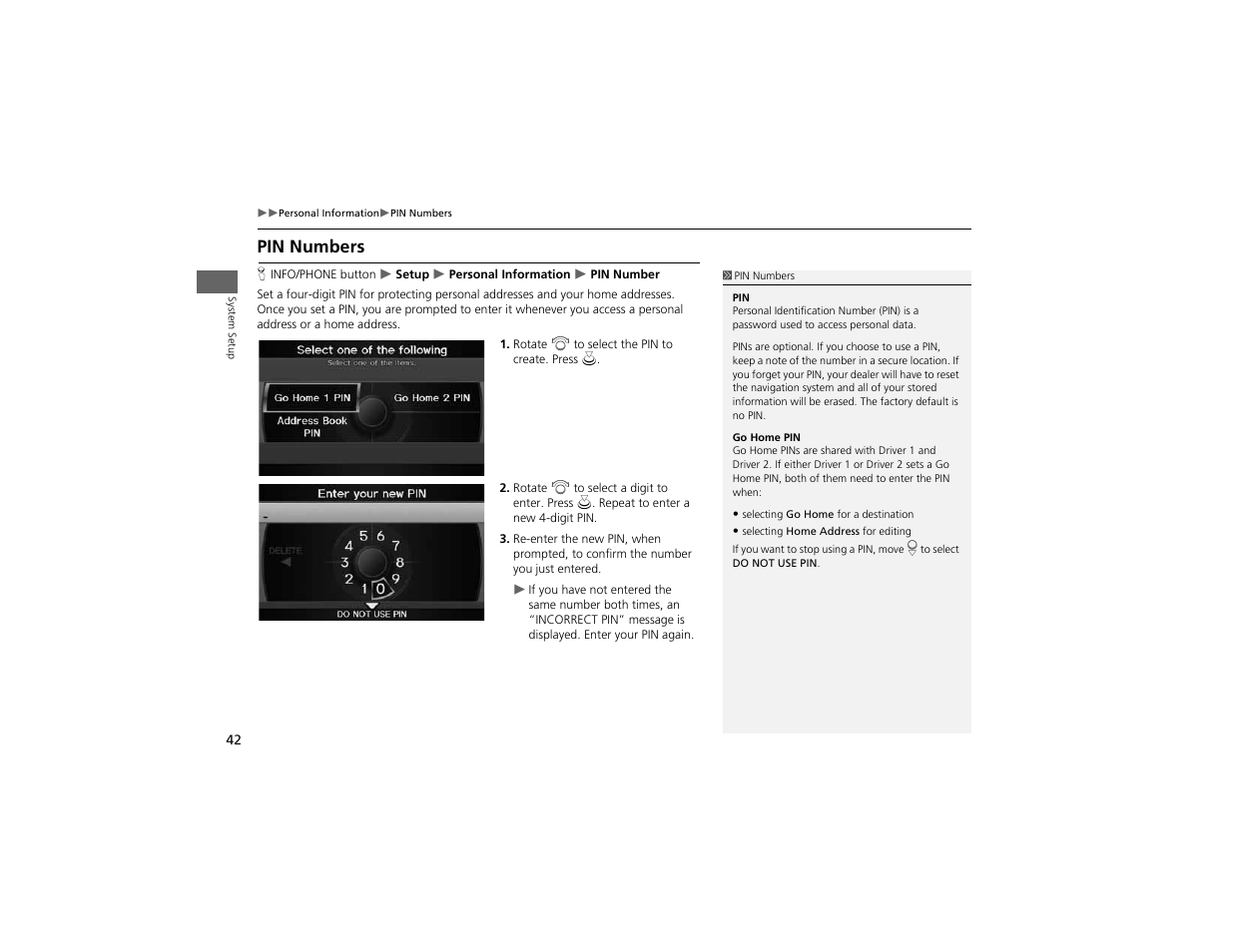 Pin numbers | Acura 2012 ZDX Navigation User Manual | Page 44 / 251