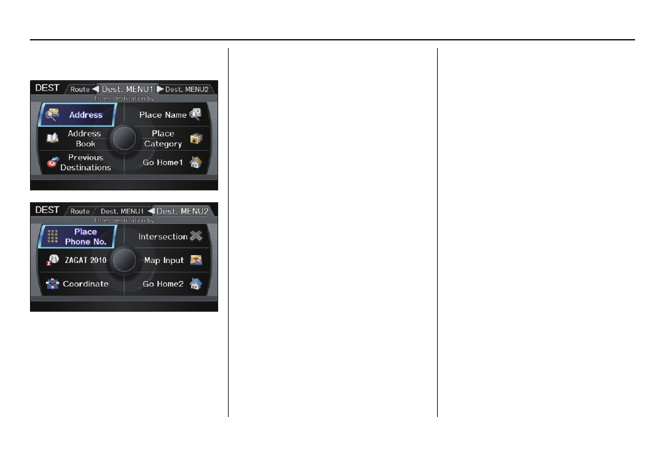 Entering a destination | Acura 2012 TL Navigation User Manual | Page 29 / 184