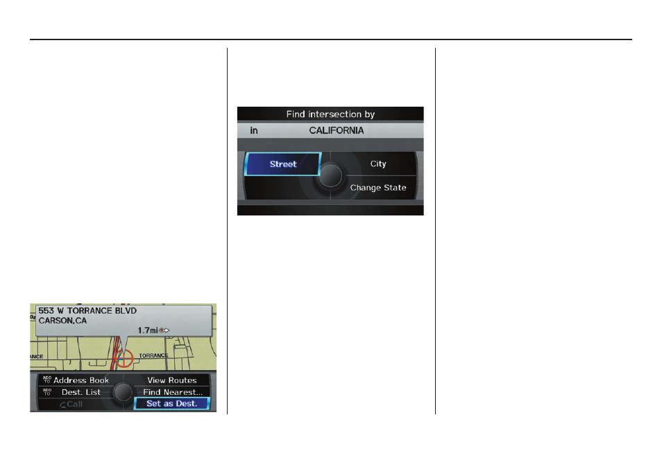 Entering a destination | Acura 2012 TL Navigation User Manual | Page 46 / 184