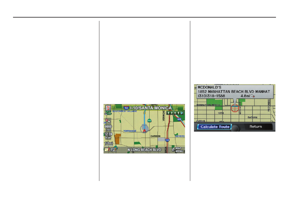 Driving to your destination | Acura 2012 TL Navigation User Manual | Page 55 / 184