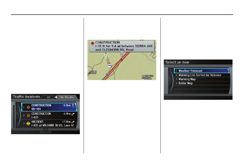 Information features | Acura 2012 TL Navigation User Manual | Page 85 / 184