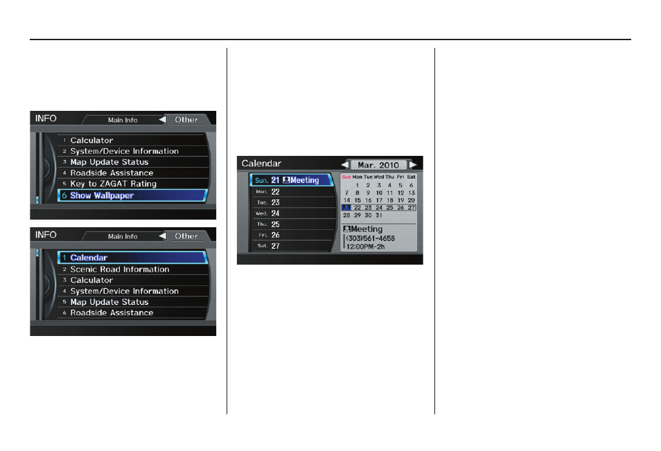 Information features | Acura 2012 TL Navigation User Manual | Page 91 / 184