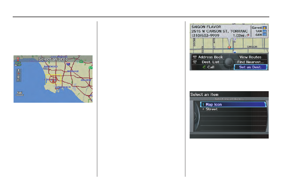 Entering a destination | Acura 2011 ZDX Navigation User Manual | Page 48 / 182