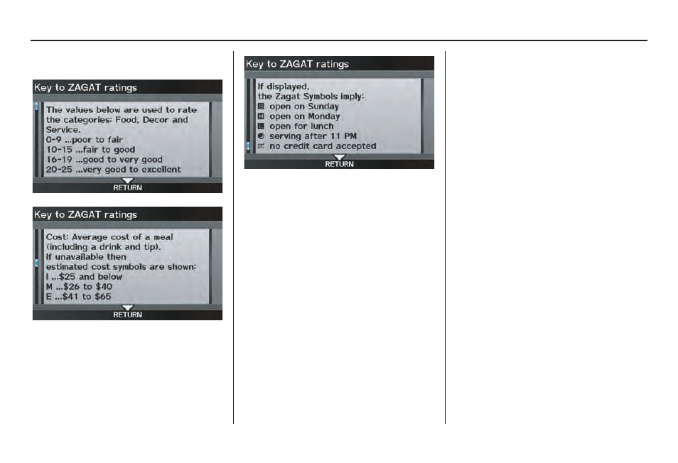 Information features | Acura 2011 ZDX Navigation User Manual | Page 94 / 182