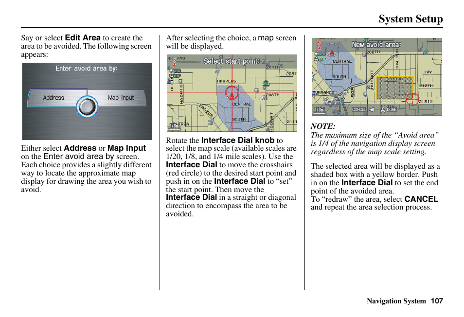 System setup | Acura 2011 RL Navigation User Manual | Page 108 / 177