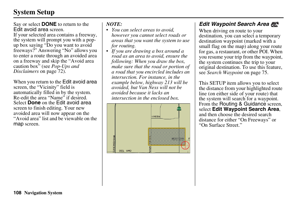 System setup | Acura 2011 RL Navigation User Manual | Page 109 / 177
