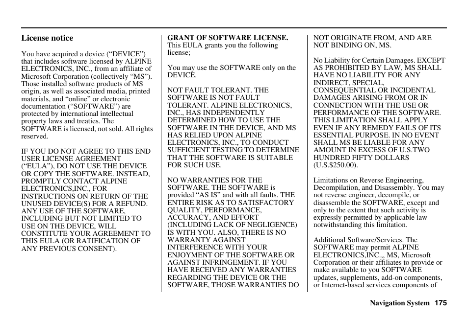 Acura 2011 RL Navigation User Manual | Page 176 / 177