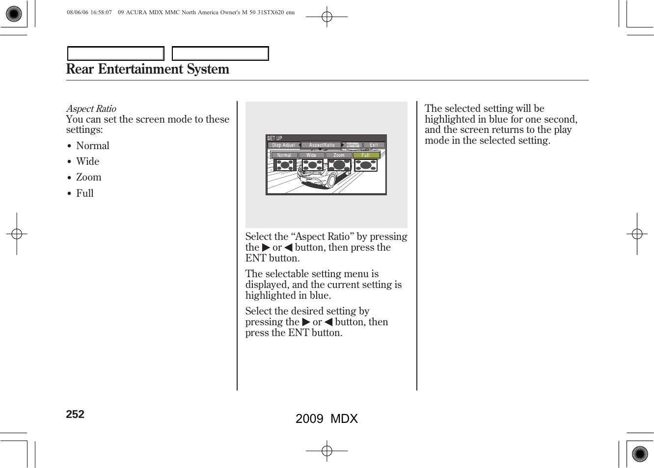 Rear entertainment system, 2009 mdx | Acura 2009 MDX User Manual | Page 256 / 489