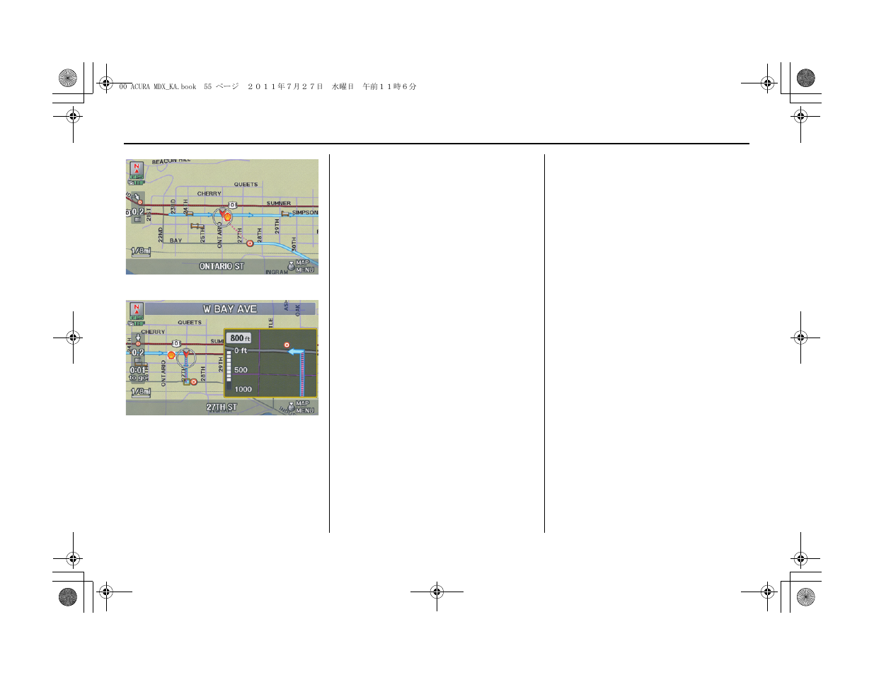 Driving to your destination | Acura 2012 MDX Navigation User Manual | Page 56 / 185