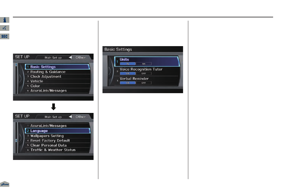 2013 tl, System setup | Acura 2013 TL Navigation User Manual | Page 104 / 183