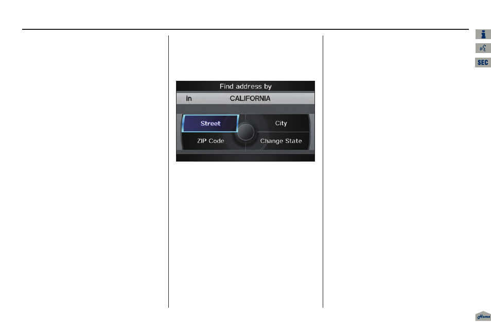 2013 tl, Entering a destination | Acura 2013 TL Navigation User Manual | Page 29 / 183