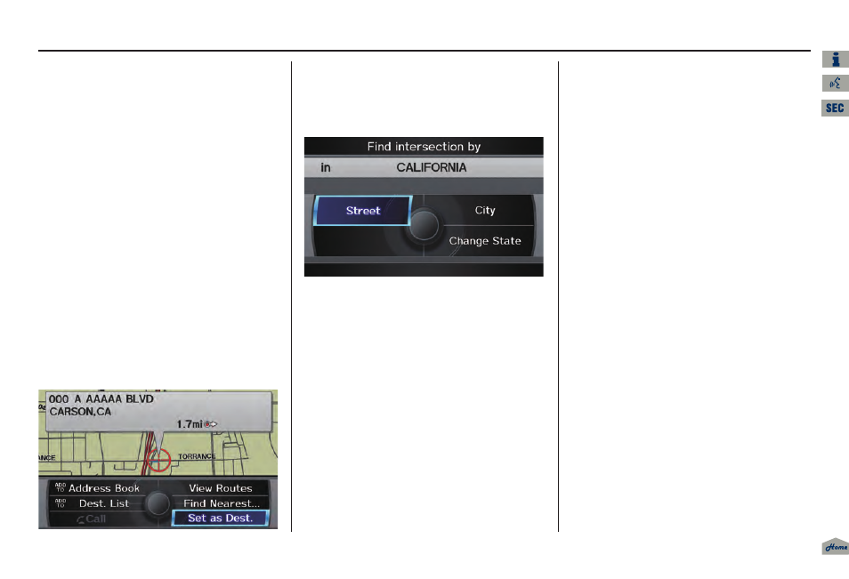 2013 tl, Entering a destination | Acura 2013 TL Navigation User Manual | Page 45 / 183
