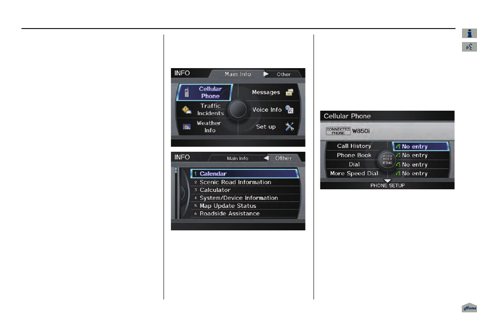 Information features, Call (pg, 2013 tl | Acura 2013 TL Navigation User Manual | Page 83 / 183