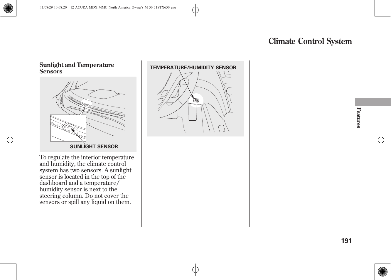 Climate control system | Acura 2012 MDX User Manual | Page 198 / 617