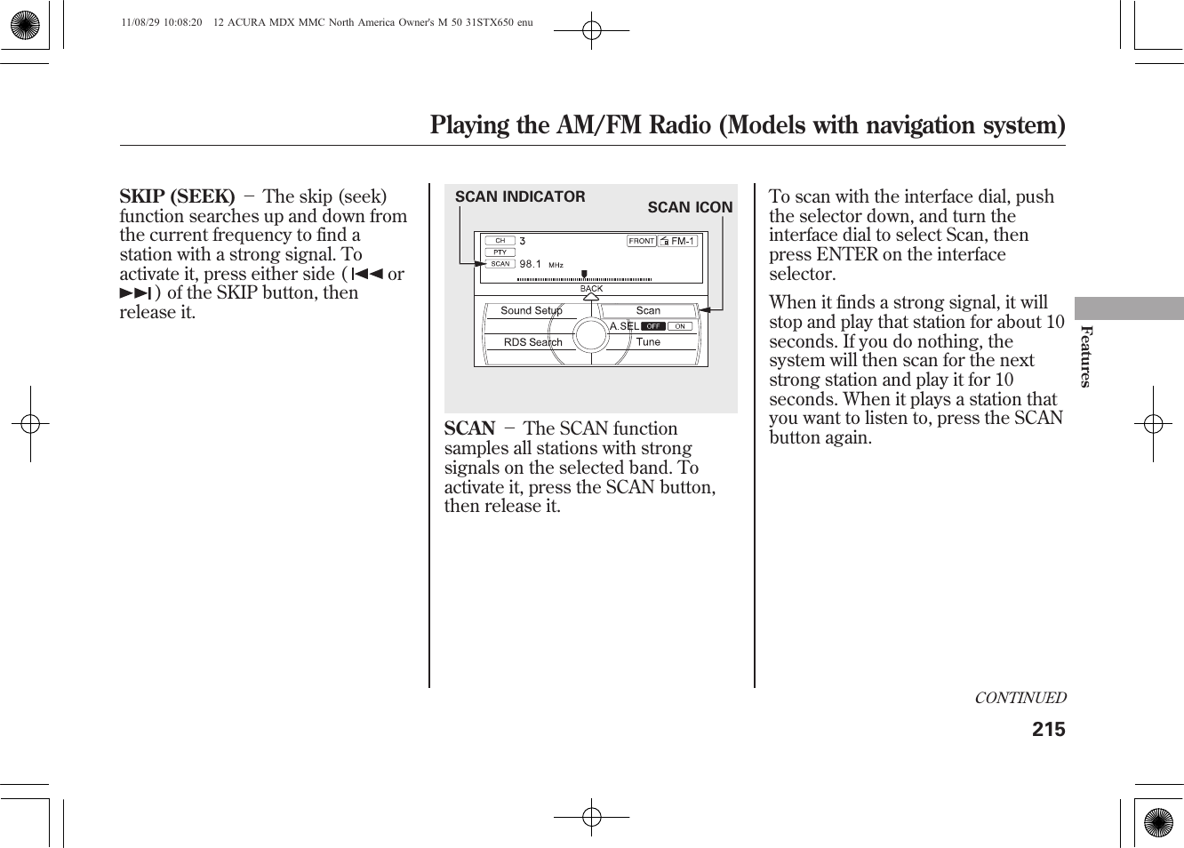 Acura 2012 MDX User Manual | Page 222 / 617